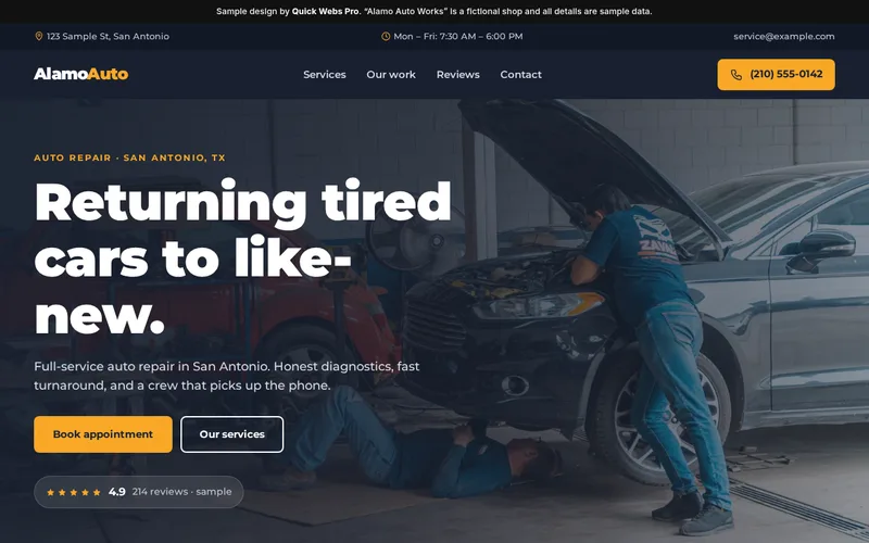 Bold design preview on desktop